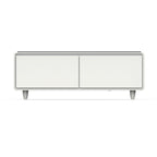 Forno Evoluto Tavolo 51-Inch White Smart Coffee Table – Dual Refrigerator Drawers, Bluetooth 5.0 Audio, Wireless Charging & RGB Ambient Light