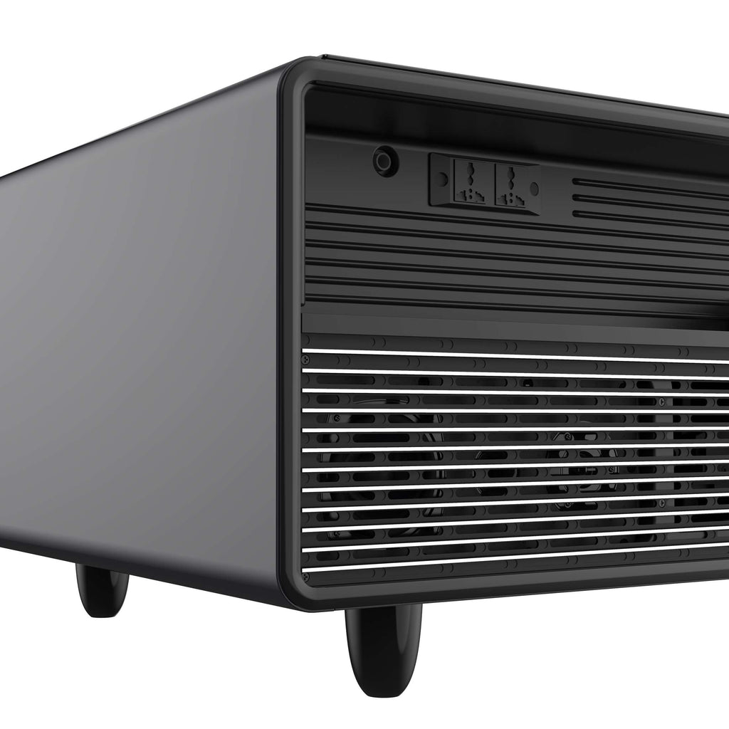 Forno Evoluto Tavolo 51-Inch Black Smart Coffee Table – Dual Refrigerator Drawers, Bluetooth 5.0 Audio, Wireless Charging & RGB Ambient Light