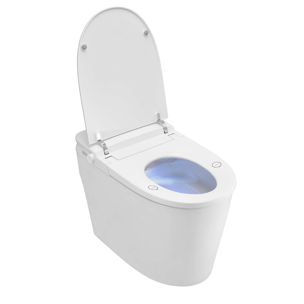 FORNO ACQUA Luxurious Smart Toilet. Includes Auto Flush, Auto Lid, Powerful Flush, sleek tankless design Ideal for Powder Rooms.