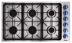 THOR Kitchen 36 Inch Professional Drop-In Gas Cooktop in Stainless Steel – Model TGC3601