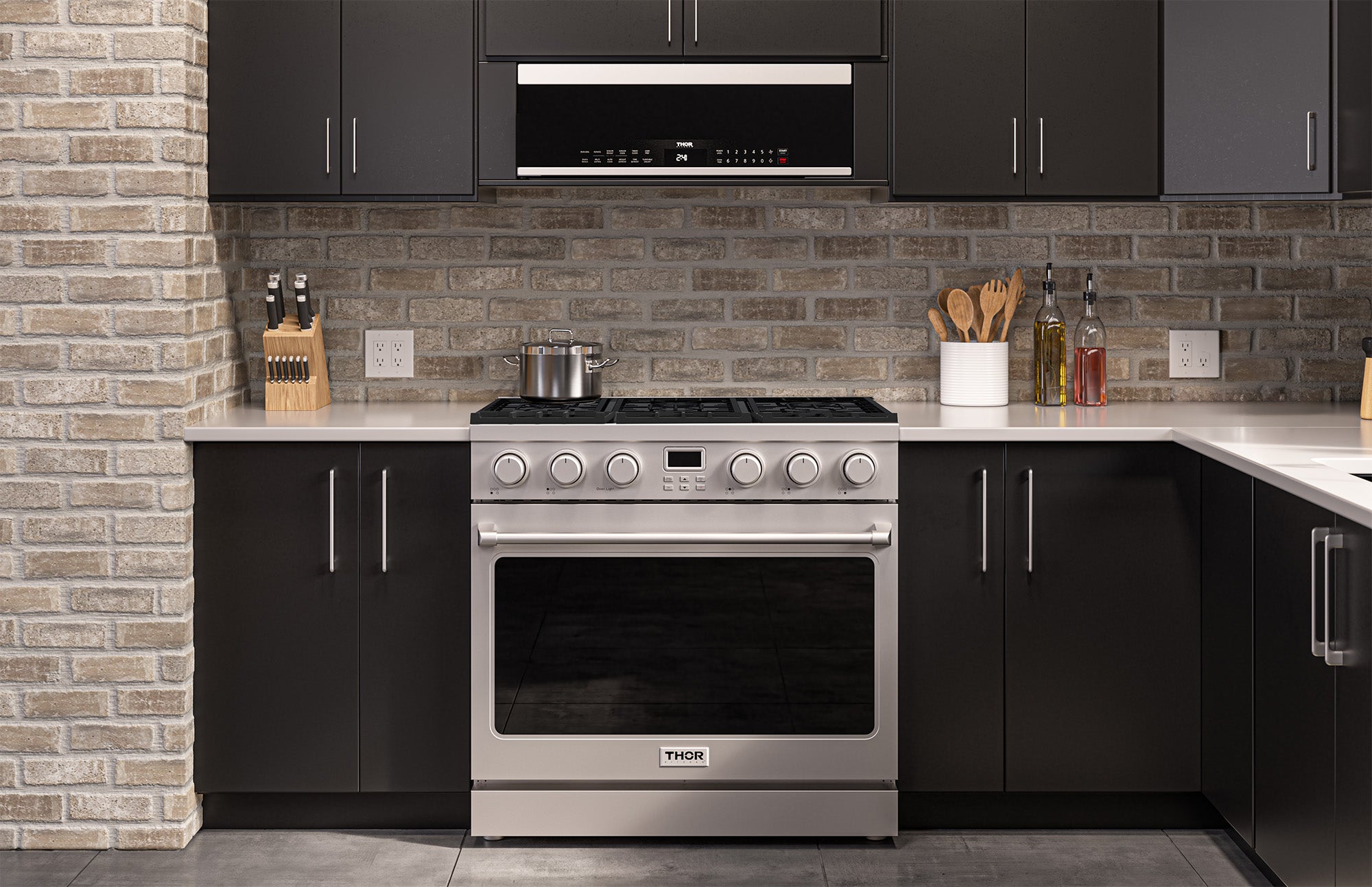 THOR KITCHEN 36-Inch Contemporary Professional Liquid Propane Range – ARG36LP