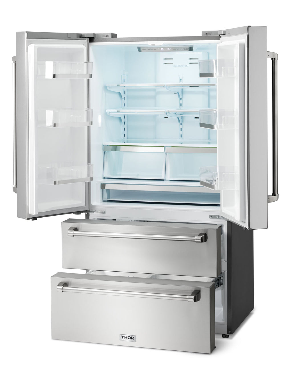 THOR Kitchen 36 Inch Professional French Door Refrigerator with Freezer Drawers – Model TRF3602