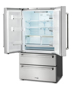 THOR Kitchen 36 Inch Professional French Door Refrigerator with Freezer Drawers – Model TRF3602