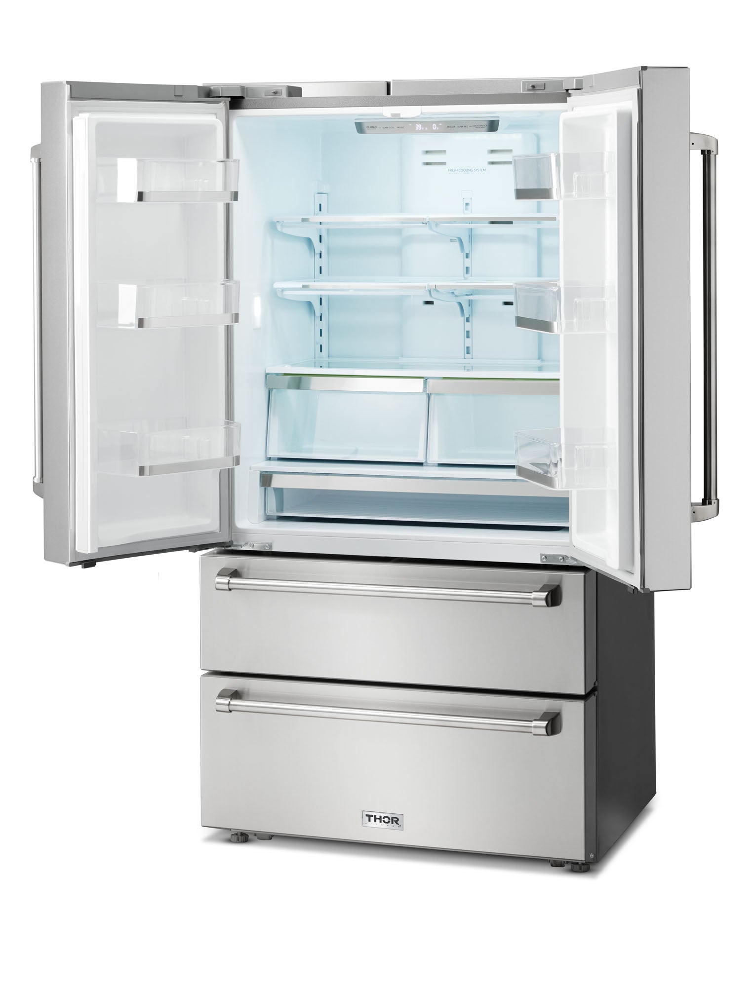 THOR Kitchen 36 Inch Professional French Door Refrigerator with Freezer Drawers – Model TRF3602