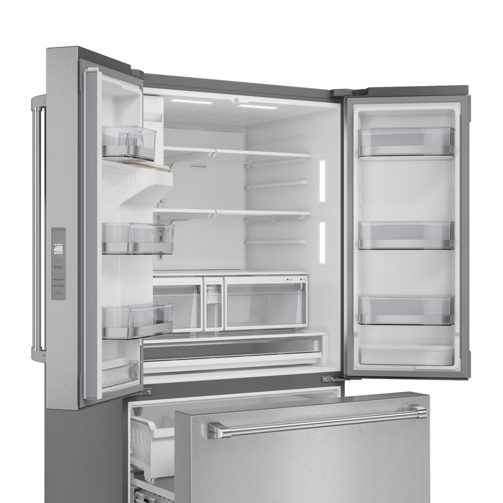 36 Inch Professional French Door Refrigerator with Ice and Water Dispenser – Model TRF3628FFD