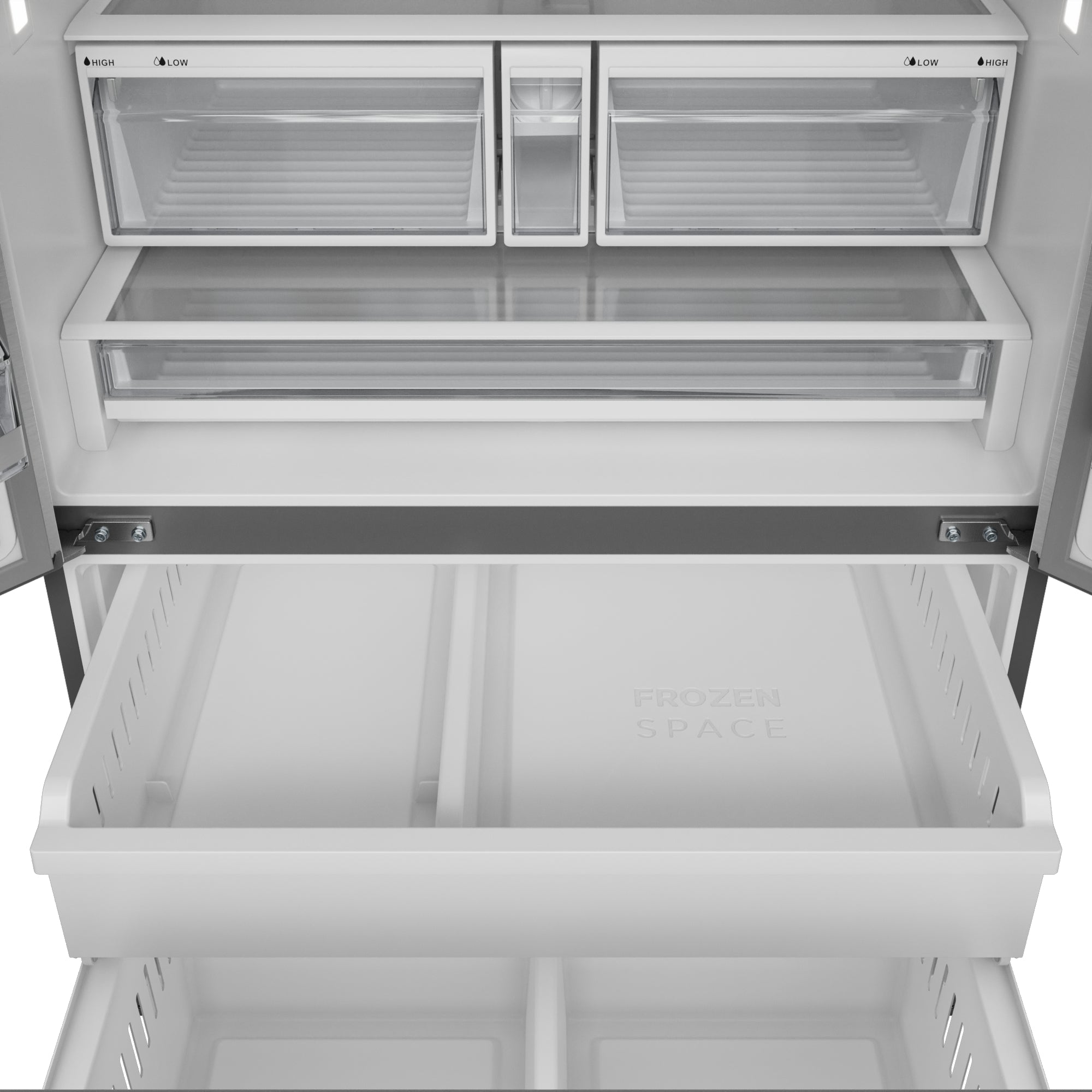 36 Inch Professional French Door Refrigerator with Ice and Water Dispenser – Model TRF3628FFD