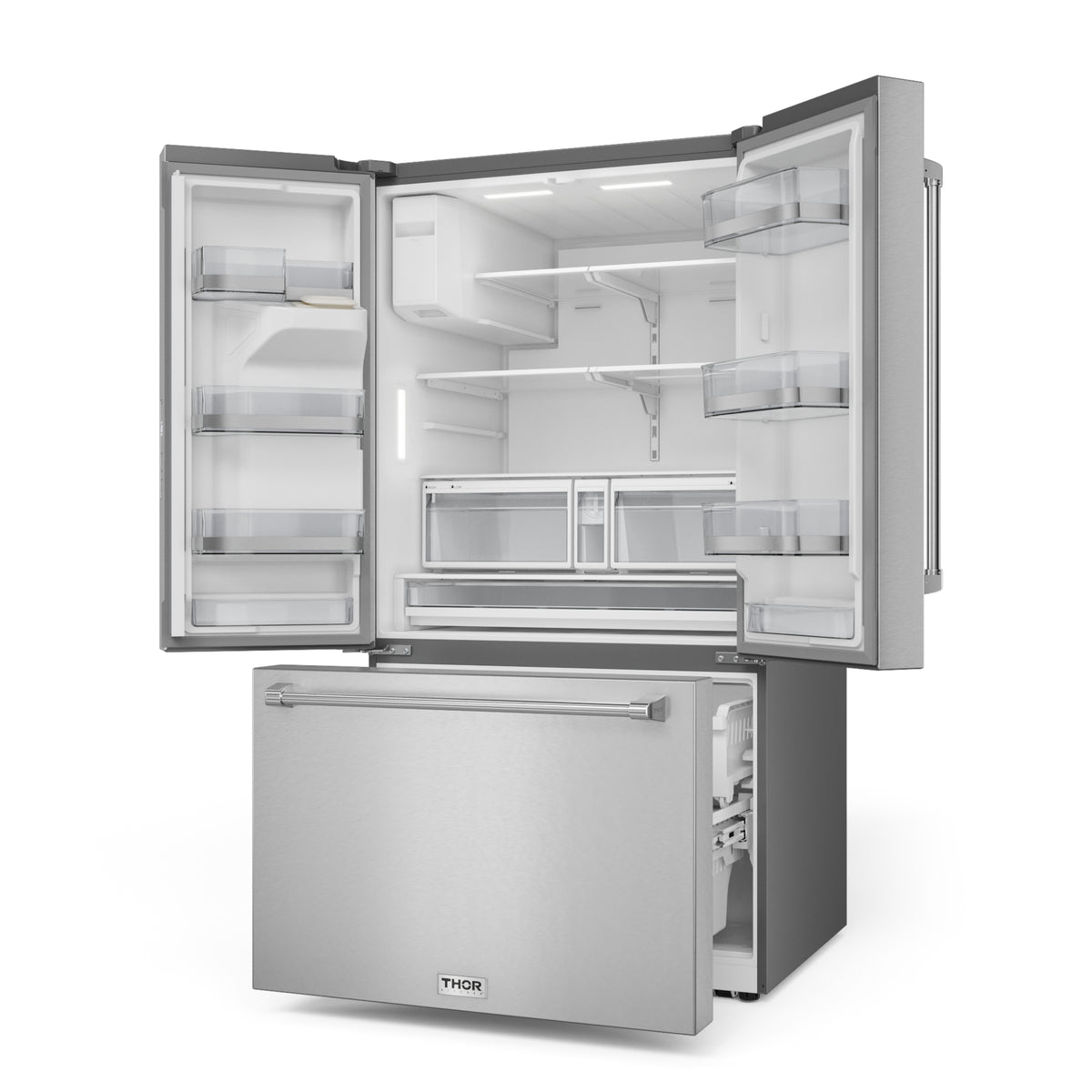 36 Inch Professional French Door Refrigerator with Ice and Water Dispenser – Model TRF3628FFD