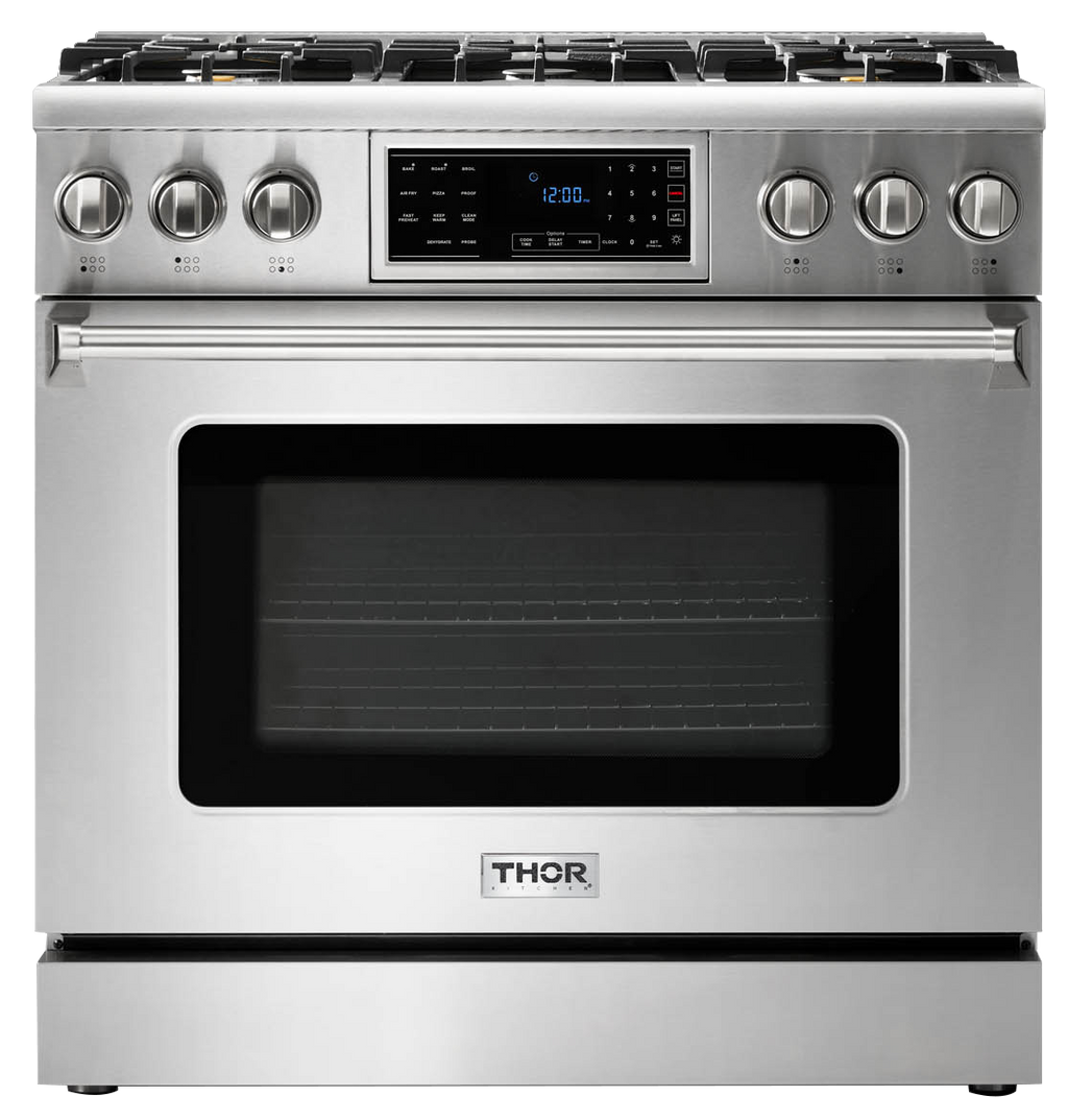 THOR Kitchen 36-Inch Tilt Panel Liquid Propane Range – Professional – Model TRG3601LP