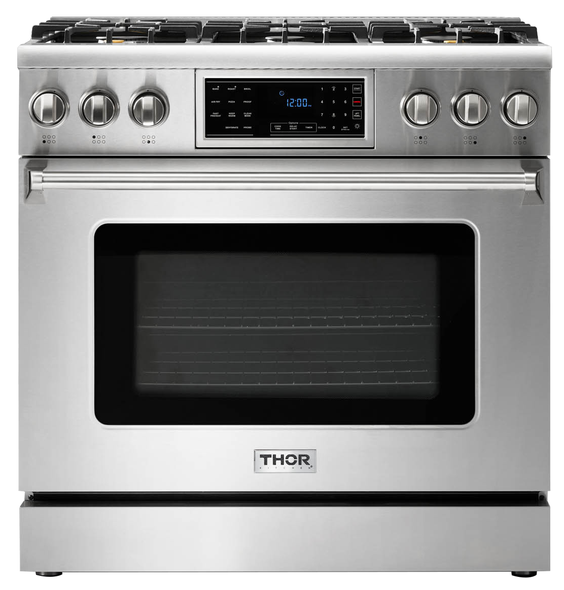 THOR Kitchen 36-Inch Tilt Panel Liquid Propane Range – Professional – Model TRG3601LP