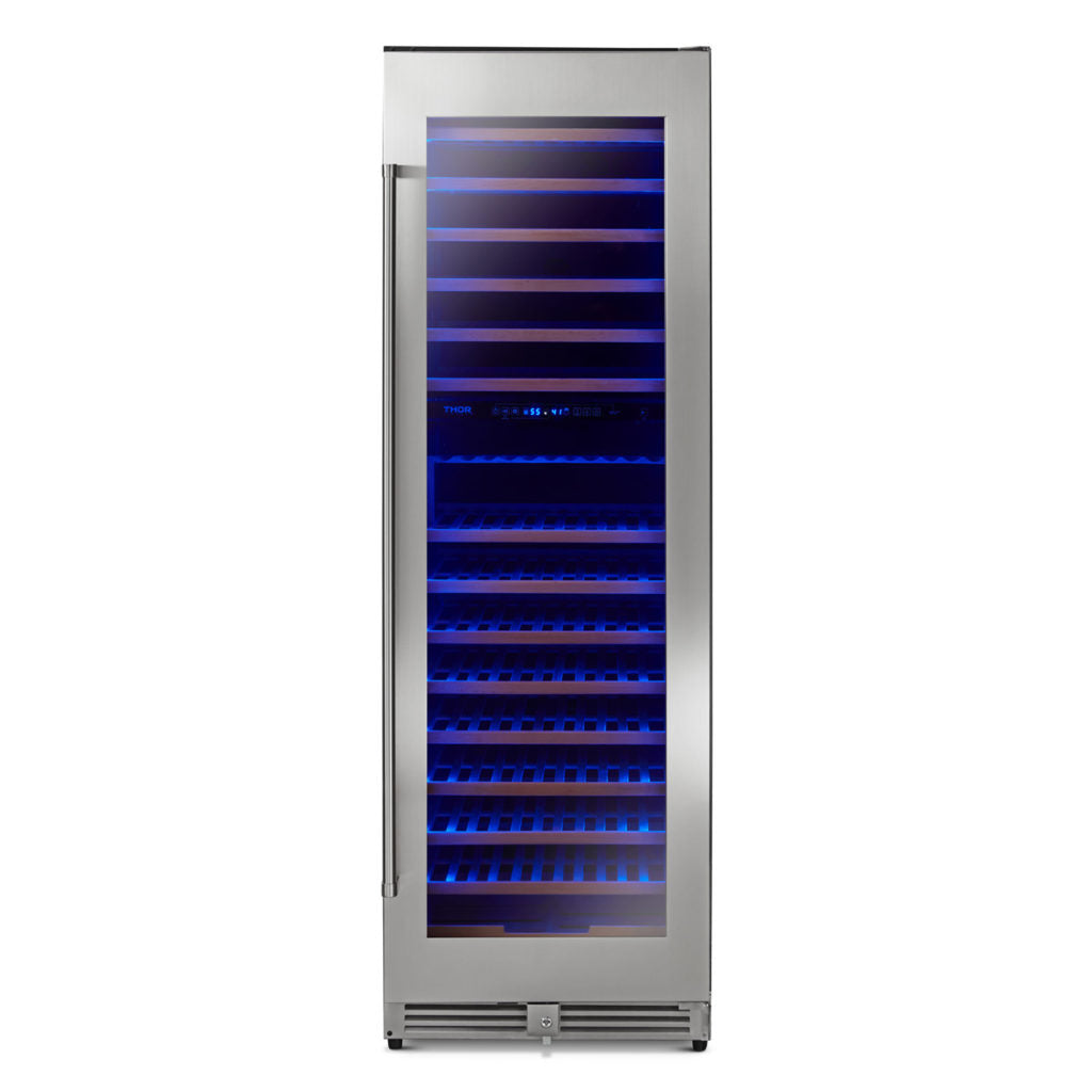THOR Kitchen 24 Inch Dual Zone Wine Cooler, 162 Wine Bottle Capacity – Model TWC2403DI