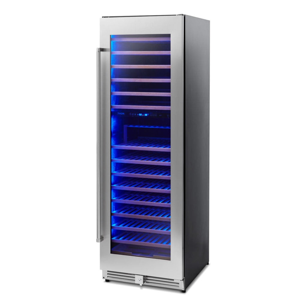THOR Kitchen 24 Inch Dual Zone Wine Cooler, 162 Wine Bottle Capacity – Model TWC2403DI
