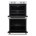Forno Vomero 30-Inch Double Wall Oven, White, 10 cu.ft Total Capacity, 7100W Convection, Mechanical Controls, Manuel Steam Clean