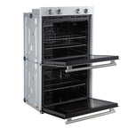 Forno Vomero 30-Inch Double Wall Oven, White, 10 cu.ft Total Capacity, 7100W Convection, Mechanical Controls, Manuel Steam Clean