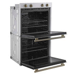 Forno Vomero 30-Inch Double Wall Oven, White, 10 cu.ft Total Capacity, 7100W Convection, Mechanical Controls, Manuel Steam Clean