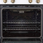 Forno Vomero 30-Inch Double Wall Oven, White, 10 cu.ft Total Capacity, 7100W Convection, Mechanical Controls, Manuel Steam Clean