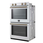 Forno Vomero 30-Inch Double Wall Oven, White, 10 cu.ft Total Capacity, 7100W Convection, Mechanical Controls, Manuel Steam Clean