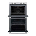 Forno Vomero 30-Inch Double Wall Oven, Stainless Steel, 10 cu.ft Total Capacity, 7100W Convection, Mechanical Controls, Self-Cleaning Function