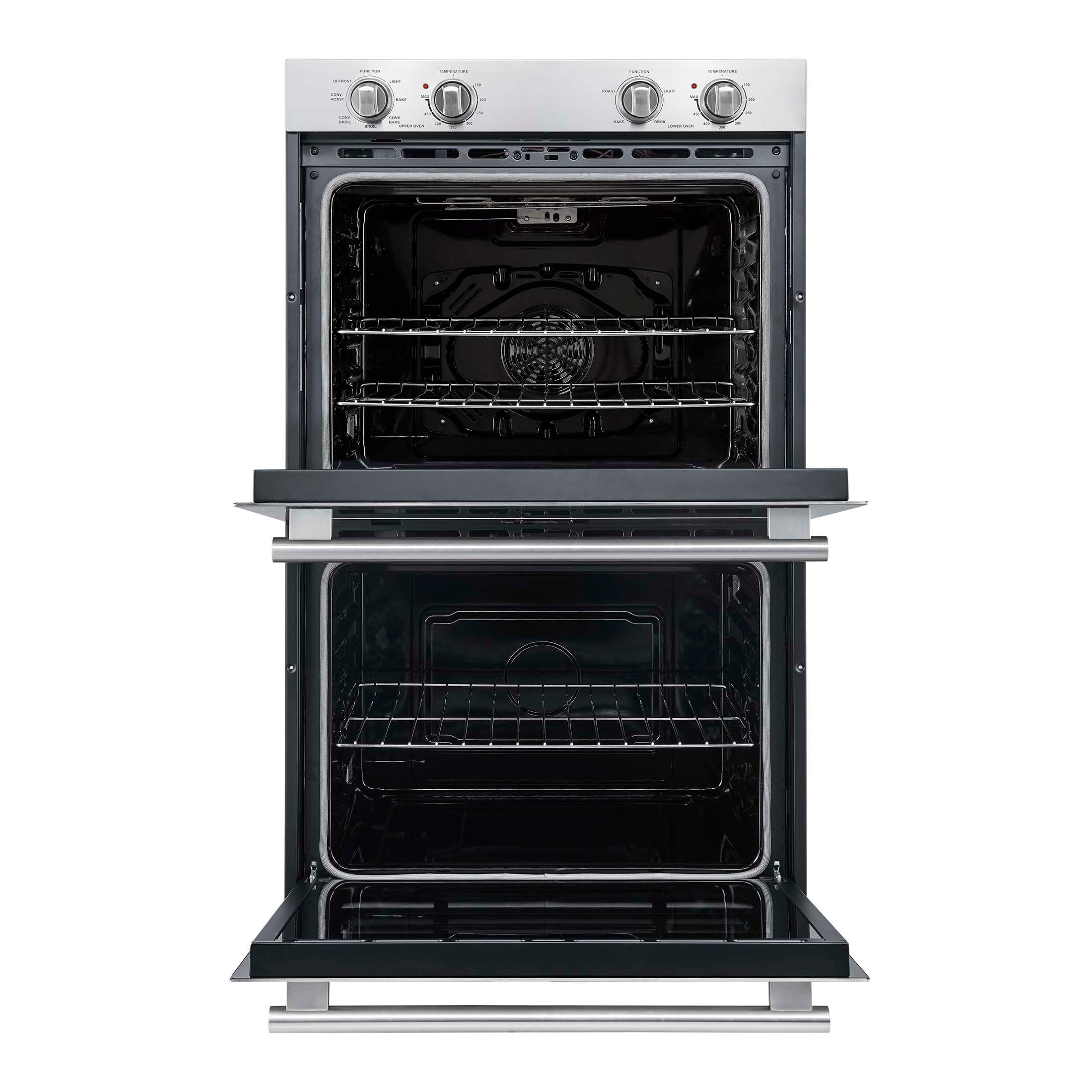 Forno Vomero 30-Inch Double Wall Oven, Stainless Steel, 10 cu.ft Total Capacity, 7100W Convection, Mechanical Controls, Self-Cleaning Function