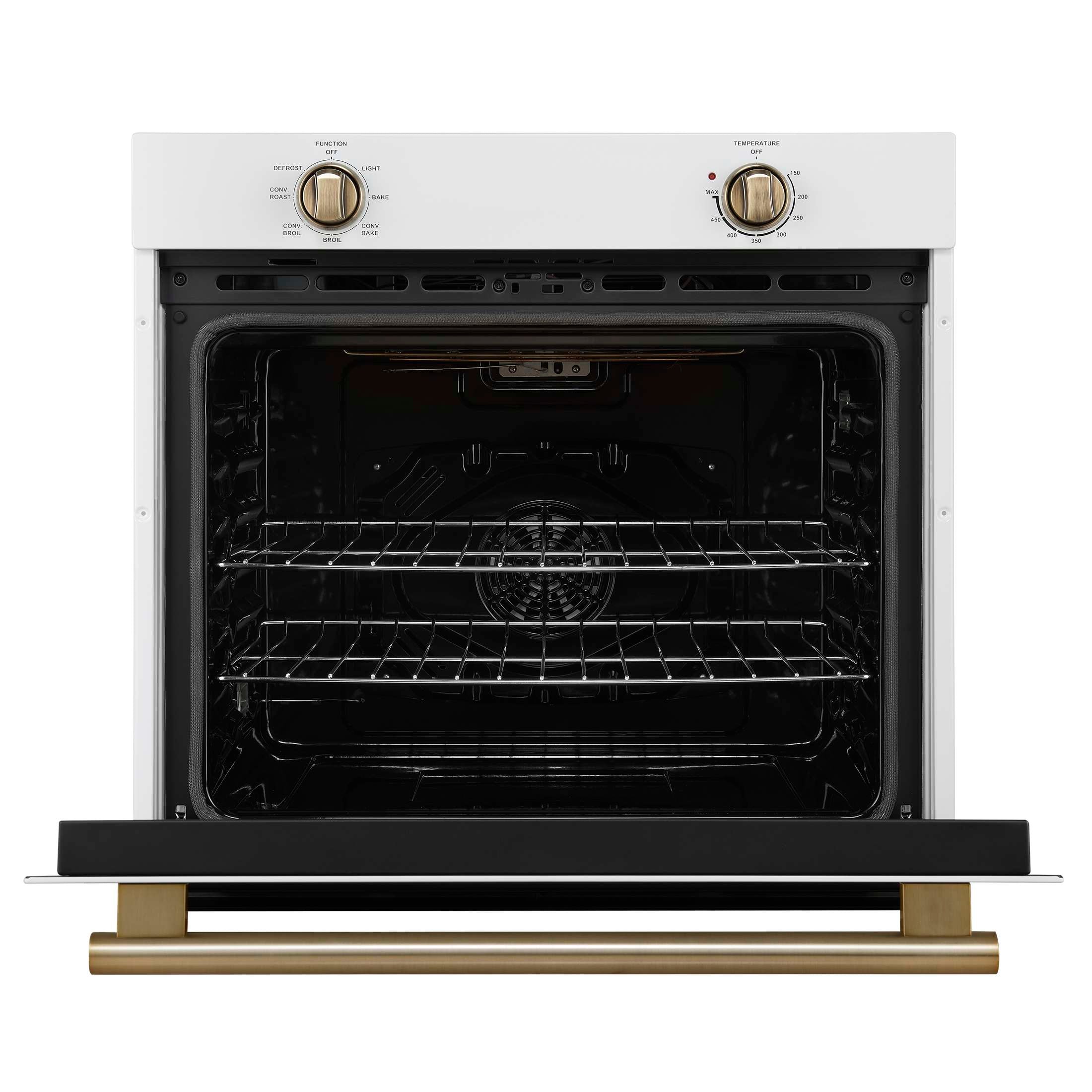 Forno Vomero 30-Inch Wall Oven, White, 5 cu.ft Capacity, 3550 Watts Convection, Mechanical Controls, Manuel Steam Clean