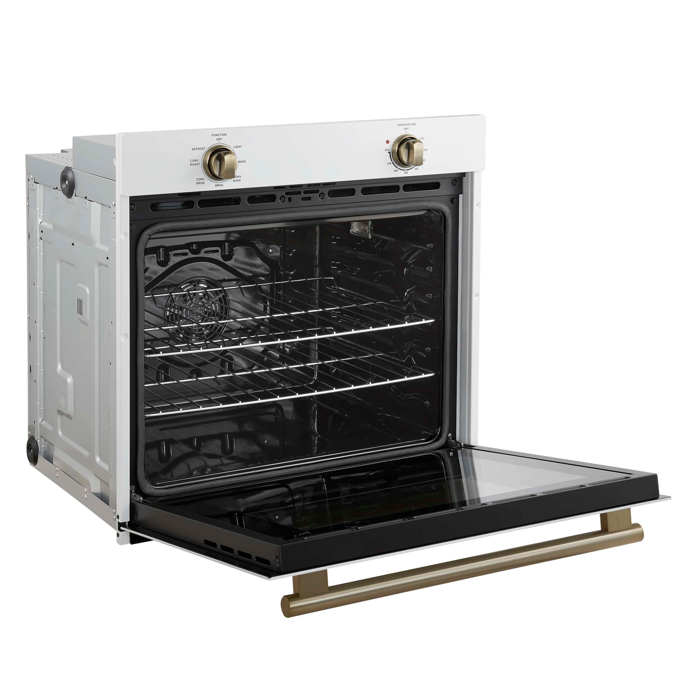 Forno Vomero 30-Inch Wall Oven, White, 5 cu.ft Capacity, 3550 Watts Convection, Mechanical Controls, Manuel Steam Clean