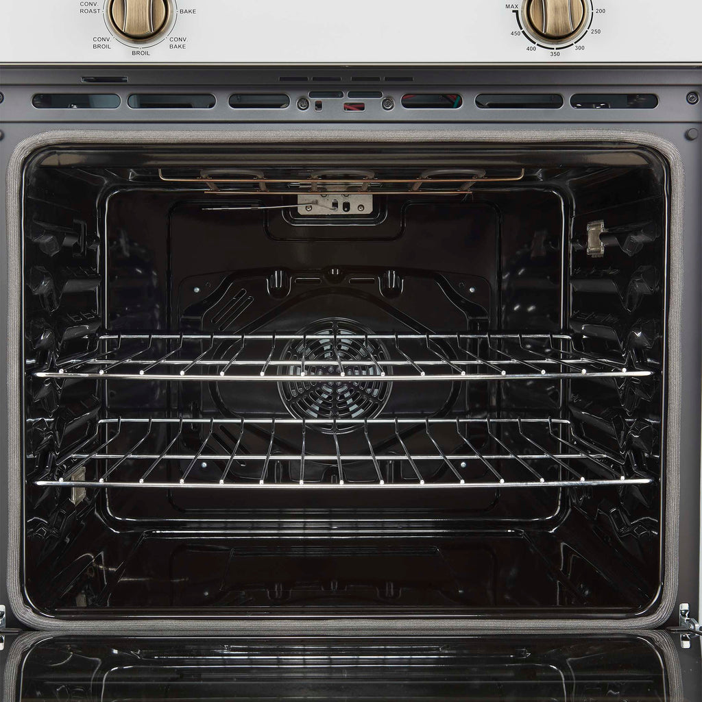 Forno Vomero 30-Inch Wall Oven, White, 5 cu.ft Capacity, 3550 Watts Convection, Mechanical Controls, Manuel Steam Clean
