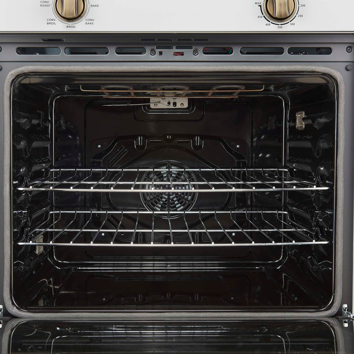 Forno Vomero 30-Inch Wall Oven, White, 5 cu.ft Capacity, 3550 Watts Convection, Mechanical Controls, Manuel Steam Clean
