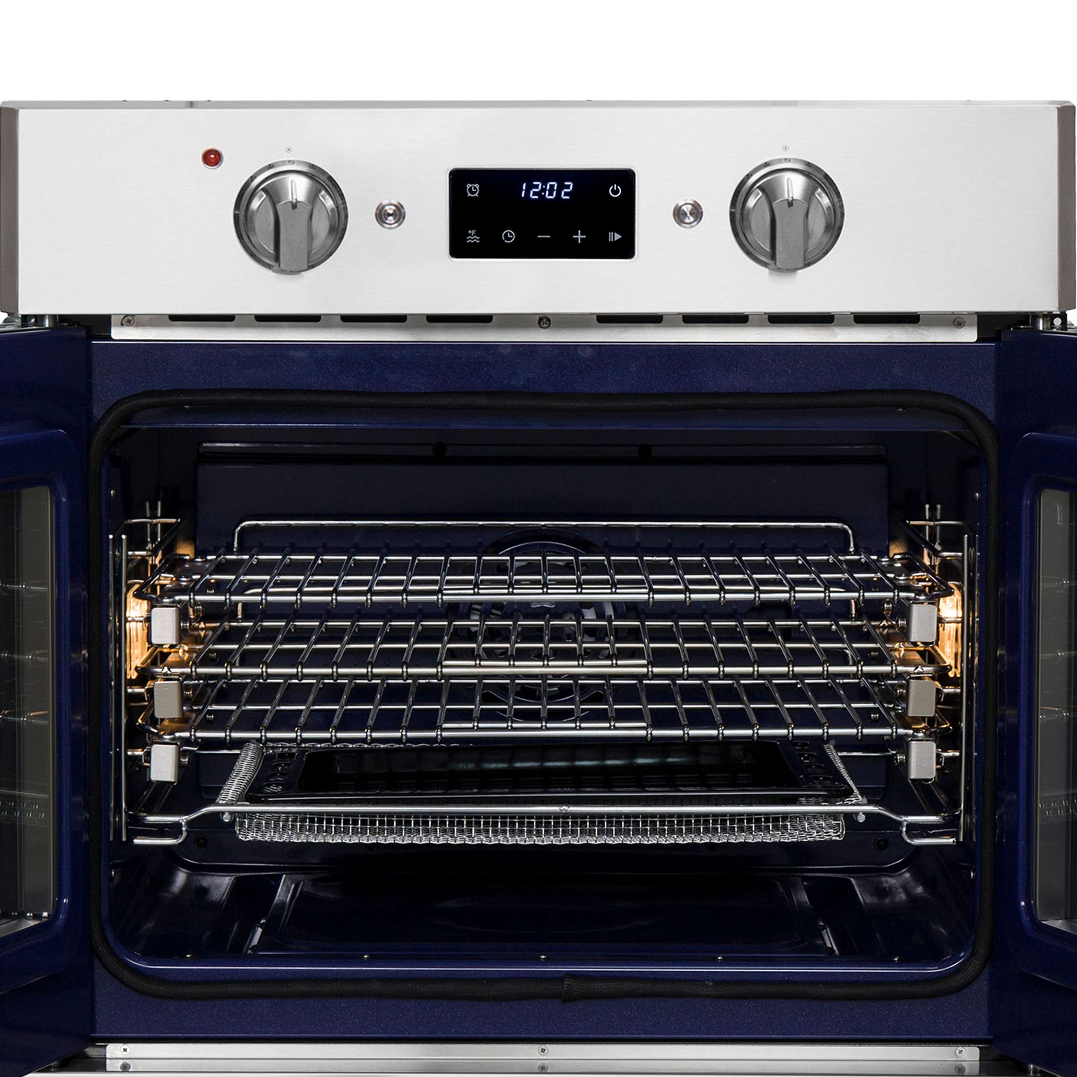Forno Gallico 30-Inch Electric French Door Wall Oven, Stainless Steel, True Convection, Air Fry, Self-Cleaning