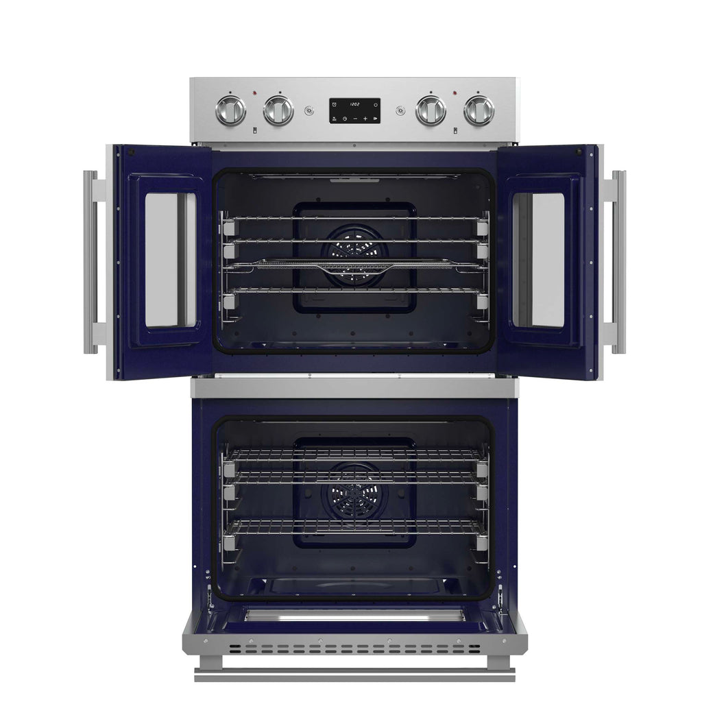 Forno Gallico 30-Inch Electric French Door Double Oven, Stainless Steel, Convection Cooking, Touch Control Panel, Self-Cleaning Function