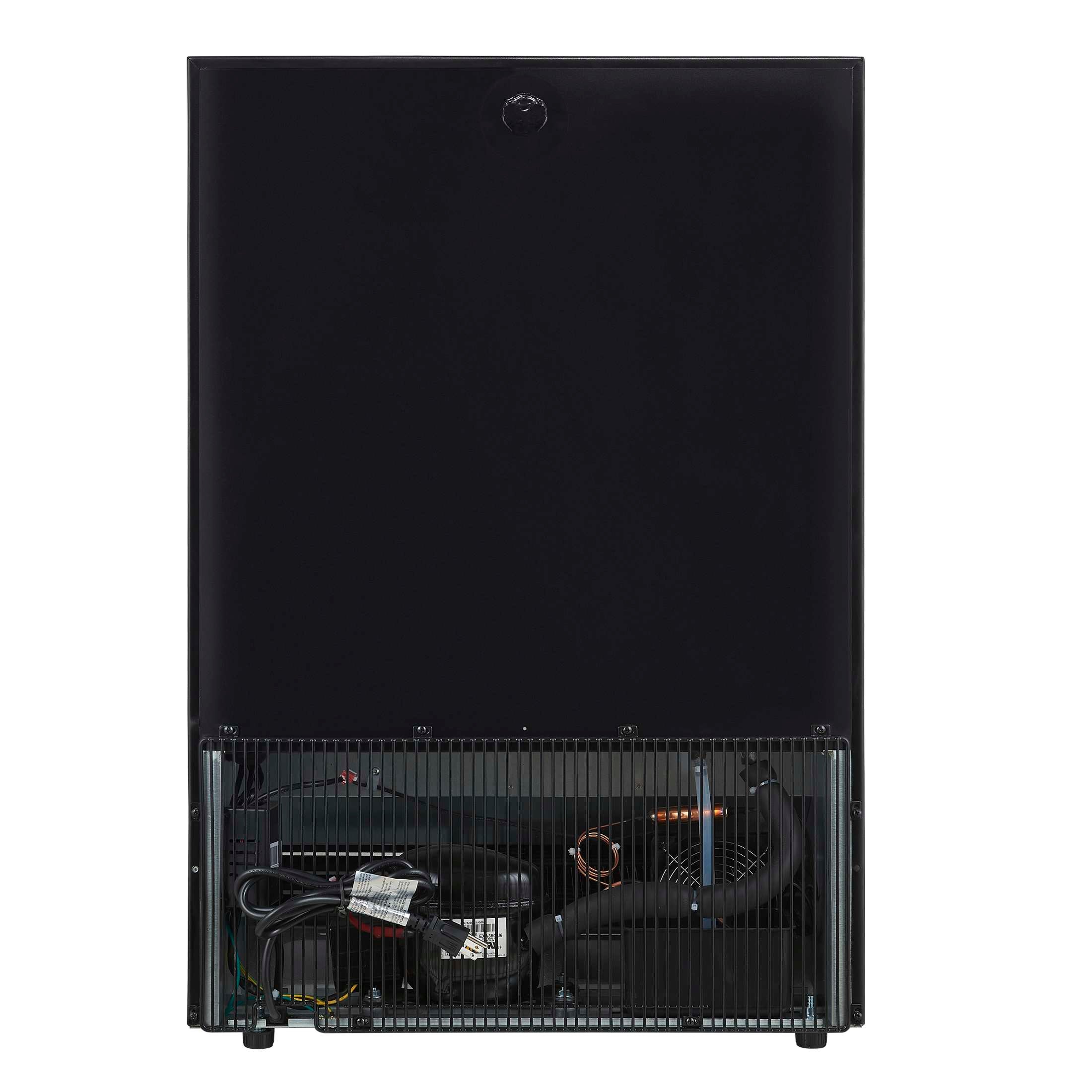 Forno Frescolino 24 Inch Beverage Cooler, Black with Antique Brass Handles, with LED Lighting, Triple Glass Door, 188 Can Capacity, Built-In or Freestanding