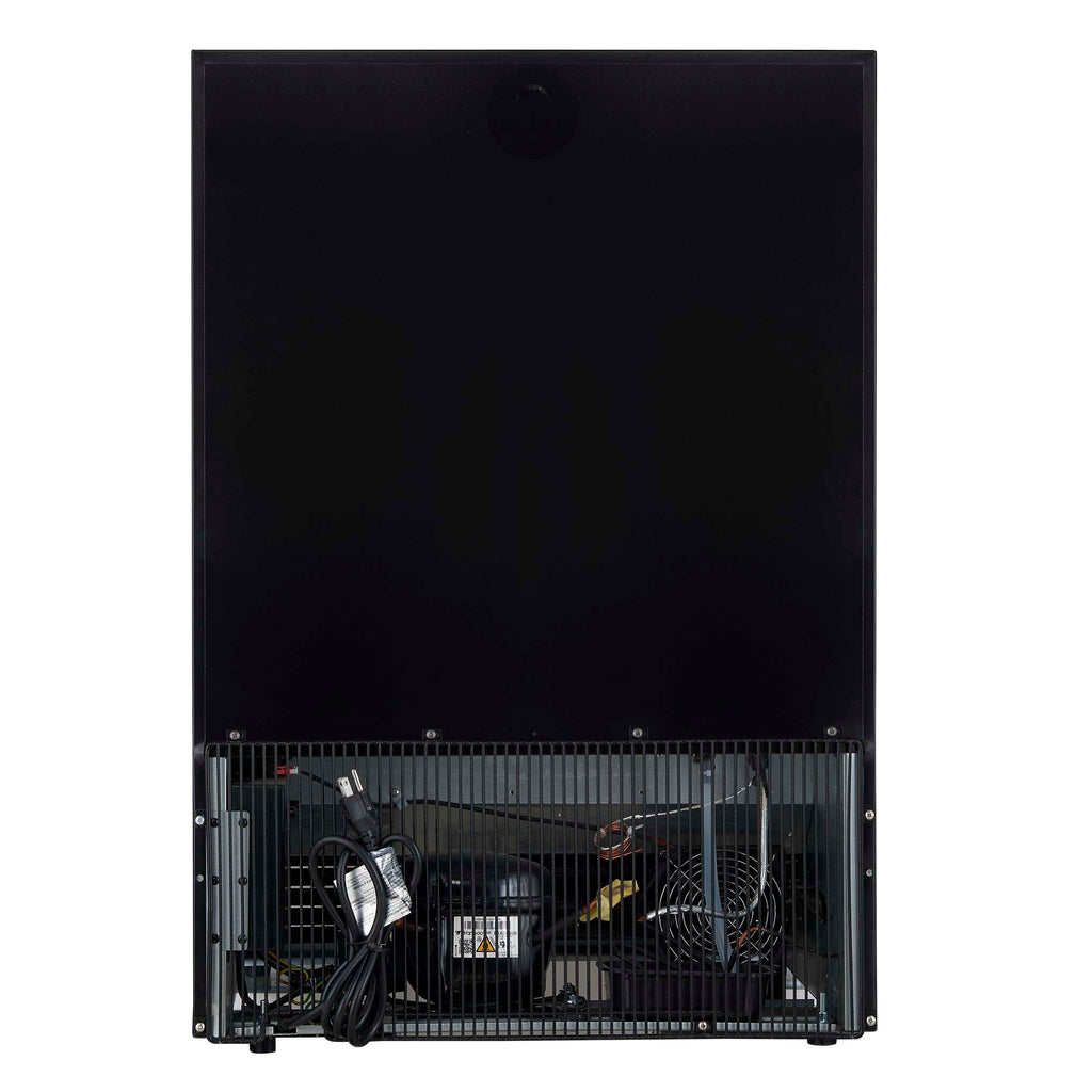 Forno Bacchino 24 Inch Wine Cooler, Black with Antique Brass Handles, with LED Lighting, Triple Glass Door, 51 Bottle Capacity, Built-In or Freestanding