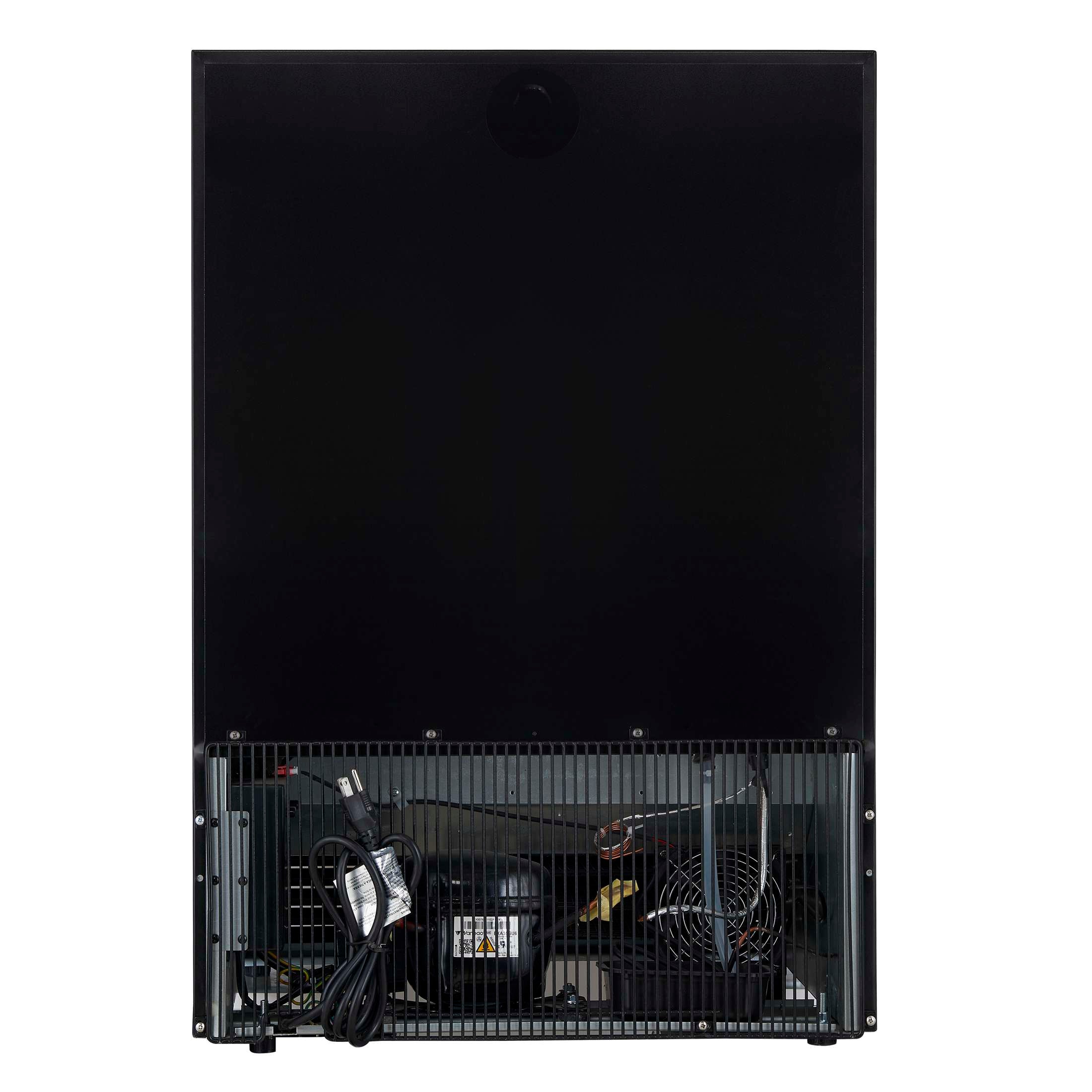 Forno Bacchino 24 Inch Wine Cooler, Black with Antique Brass Handles, with LED Lighting, Triple Glass Door, 51 Bottle Capacity, Built-In or Freestanding