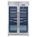 FORNO Abruzzo 48-Inch Dual Zones Wine Cellar, 102 Bottles, 24 cu. ft., Green Acrylic Holders & Black Shelves
