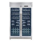 FORNO Abruzzo 48-Inch Dual Zones Wine Cellar, 102 Bottles, 24 cu. ft., Green Acrylic Holders & Black Shelves