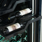 FORNO Abruzzo 48-Inch Dual Zones Wine Cellar, 102 Bottles, 24 cu. ft., Green Acrylic Holders & Black Shelves