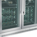 FORNO Abruzzo 48-Inch Dual Zones Wine Cellar, 102 Bottles, 24 cu. ft., Green Acrylic Holders & Black Shelves