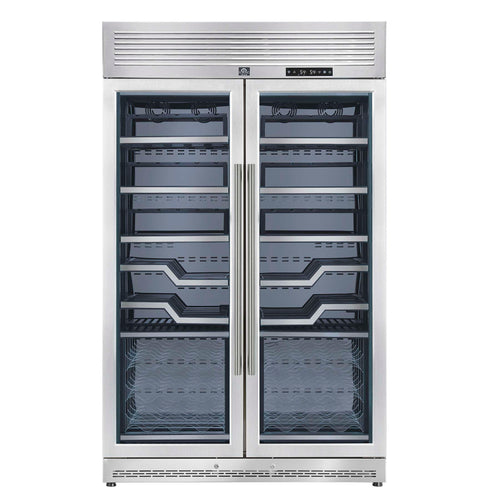 FORNO Abruzzo 48-Inch Dual Zone Wine Cellar, 102 Bottles, 24 cu. ft., Clear Acrylic Holders & Stainless Trim Shelves