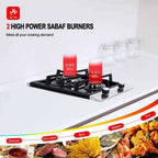 GASLAND 12 Inch 2 Burner Black Tempered Glass Gas Stove