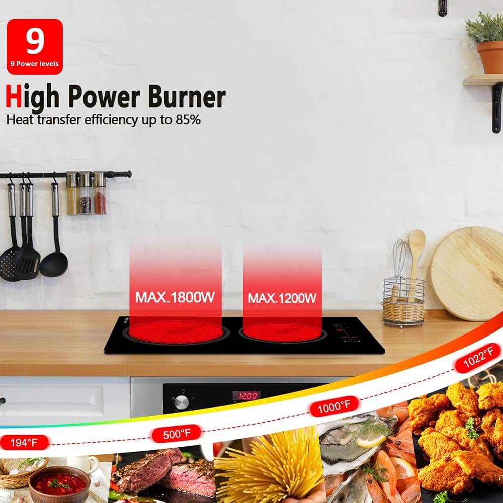 GASLAND 12 Inch 2 Burner Sensor Touch Ceramic Electric Cooktop