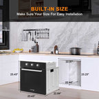 24'' 5 Modes Built-in Electric Wall Oven - Black