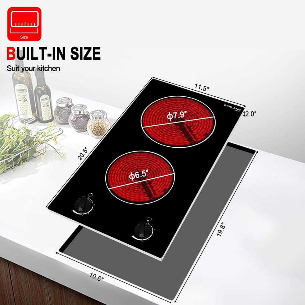 12‘’ Knob Control  Ceramic Glass Electric Cooktop