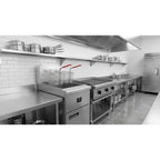 Forno Commerciale Natural Gas Deep Fryer, 3 Burners 90,000 BTU, 40 lbs, Millivolt Control