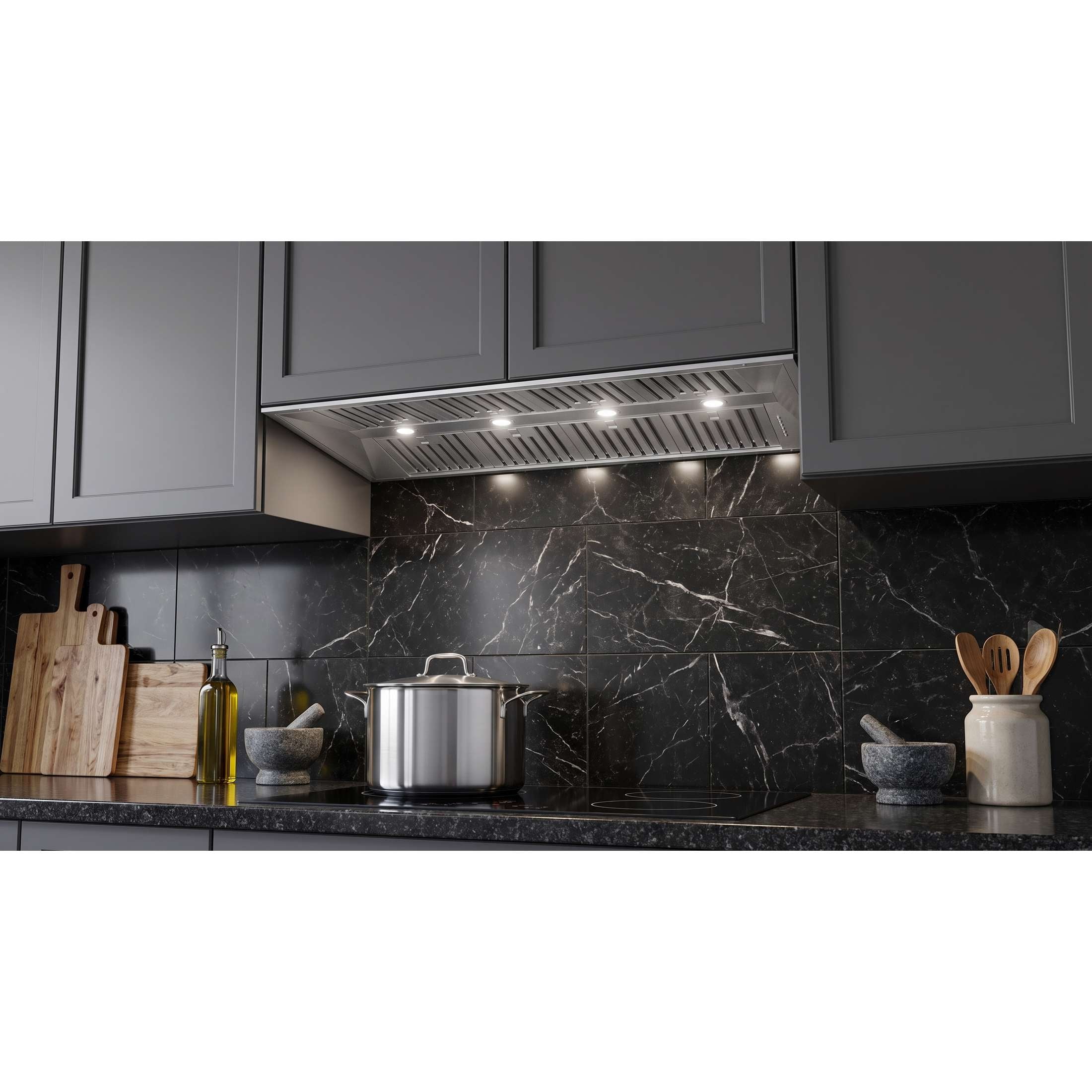Forno Altilia 60-Inch Insert Range Hood, Stainless Steel, LED Lighting, Baffle Filters