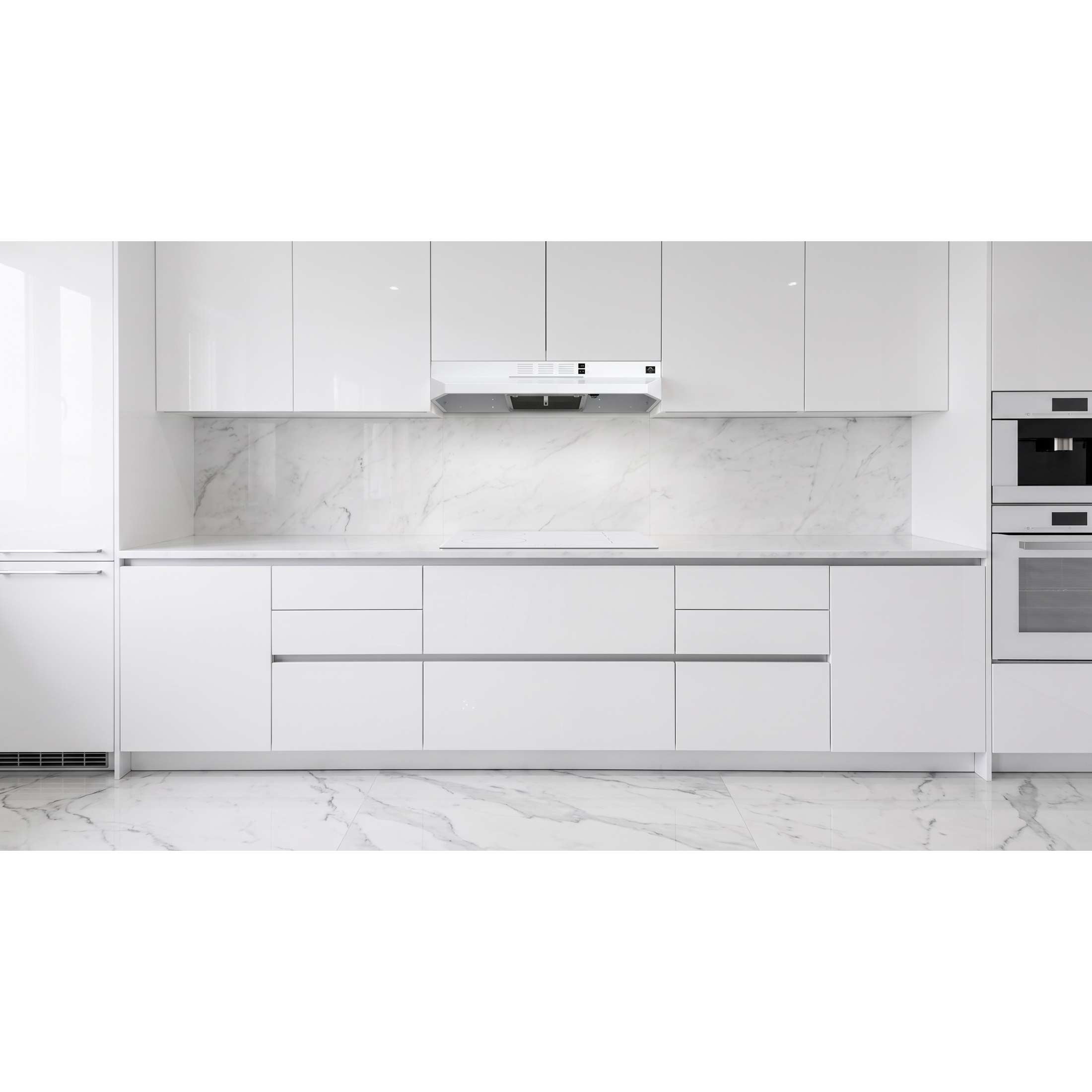 Forno Cappa 30-Inch Under Cabinet Range Hood, White, 200 CFM, Convertible, LED Lighting