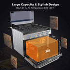 Camplux RV Stove Propane Gas Range Oven w/ 3 Burners Cooktop