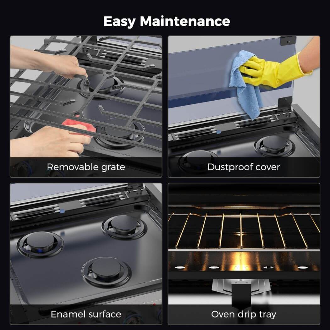 Camplux RV Stove Propane Gas Range Oven w/ 3 Burners Cooktop