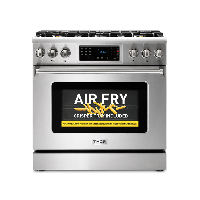 THOR Kitchen 36-Inch Tilt Panel Gas Range – Professional – TRG3601